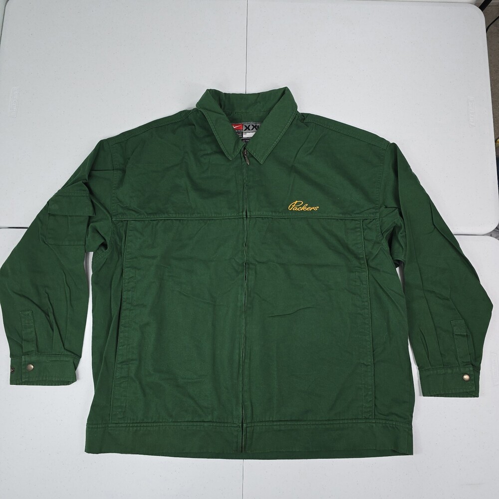 Vintage NFL Green Bay Packers Football Nike Team  XXL Full Zip Canvas Jacket